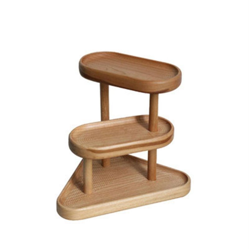 Wholesale Storage Furniture Shelves Double Layer Leather Jewelry Cosmetic Rack