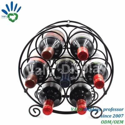 Wrought Iron Metal Home Bar Desktop Display Wine Rack