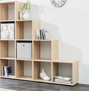 New Design Wood Corner Shelf T Style Bookcase MDF Wooden Corner Rack