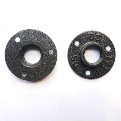 Black Custom Threaded Malleable Cast Iron Standard Cast Iron Fittings Floor Pipe Flanges