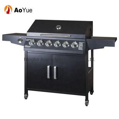 Wholesale Patio Garden 6 Burner Stainless Steel BBQ Propane Gas Grill with Foldable Shelves