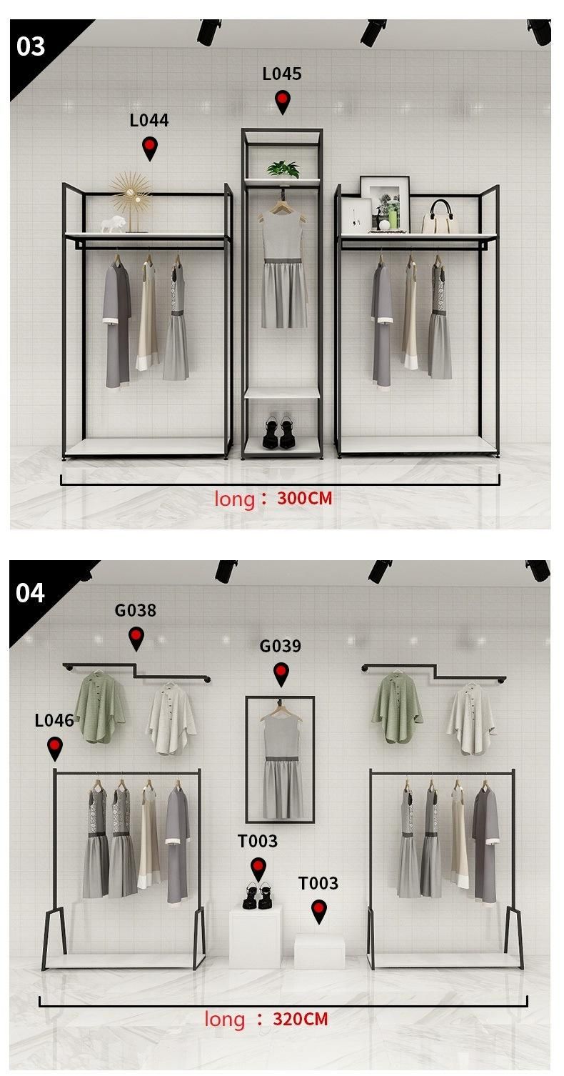 Wholesale Boutique Clothing Store Wall Furniture Display Apparel Display Racks