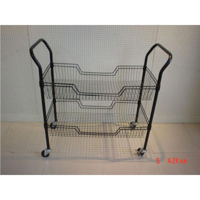 Wicker Rolling Cart Utility Cart Rattan Rack Detachable Rack