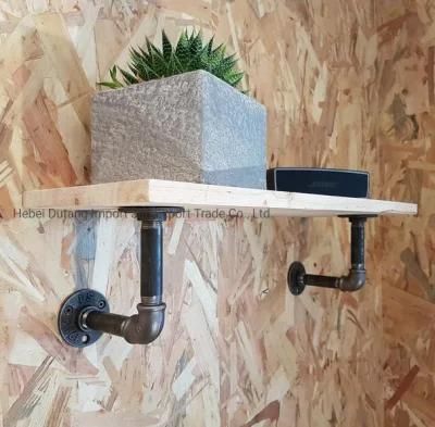 Rustic Metal Steel Wall Mounting Pipe Shelf Brackets