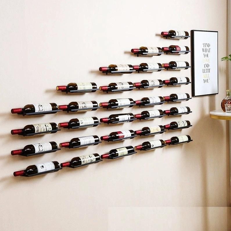 European Style Wall-Hung Wrought Iron Creative Simple Wine Rack Wine Bottle Rack Household