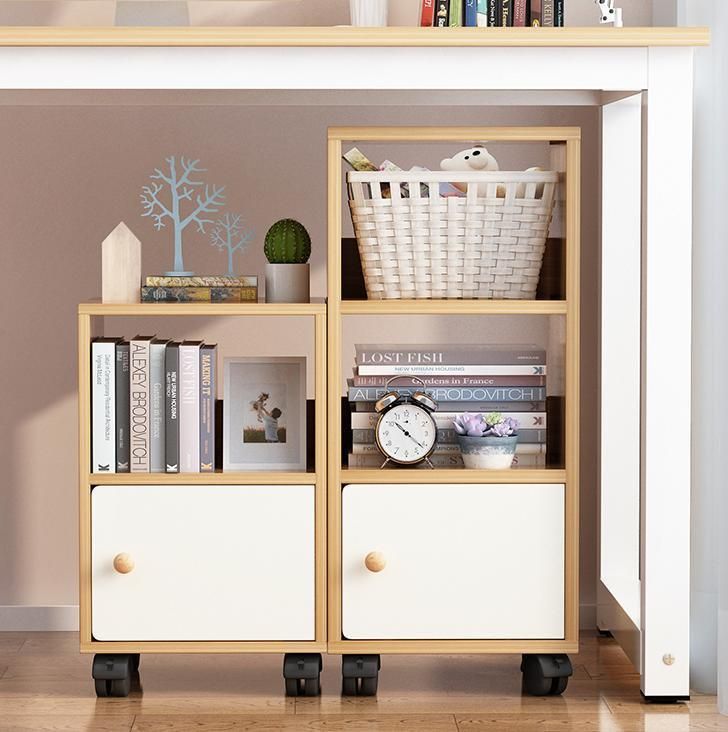 Movable Simple Multi-Layer Floor Bookshelf Shelf