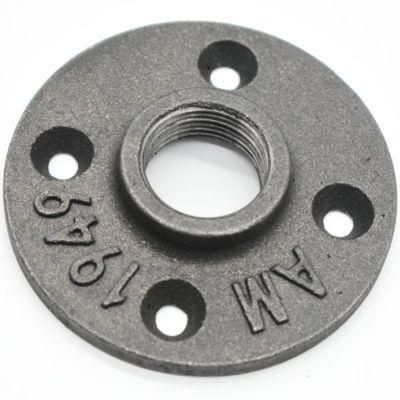 DN20 Black Iron Flange / 3/4&quot; Malleable Cast Iron Pipe Fittings/Floor Flange for DIY Storage Shelving Floating Shelves