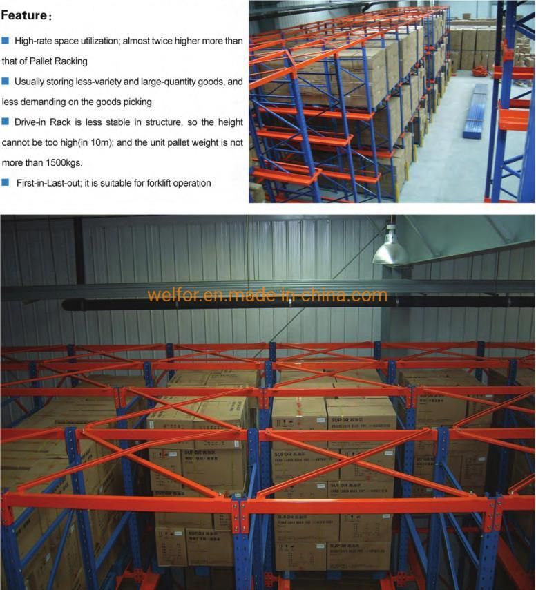 Push Back Drive in Rack Mobile Racking System for Rack Shelf Shelves
