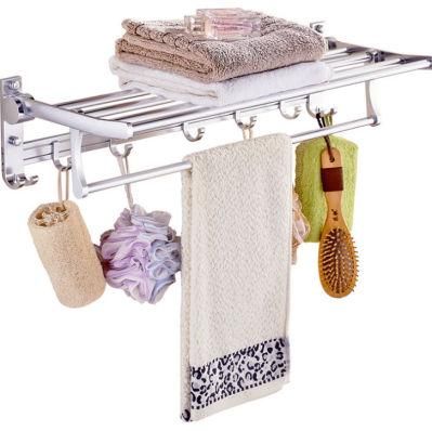 Space Aluminum Bathroom Towel Rack Free Perforation Toilet Rack